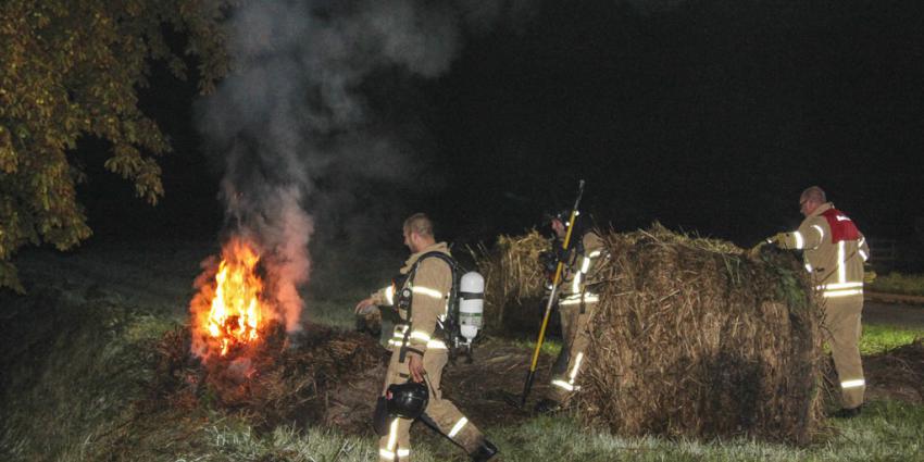 Nachtelijke hooibrand voor brandweer Schiedam