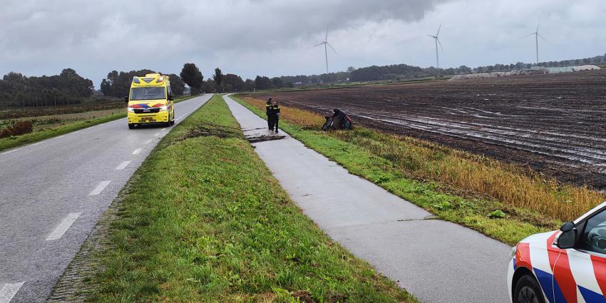Auto op zijn kop