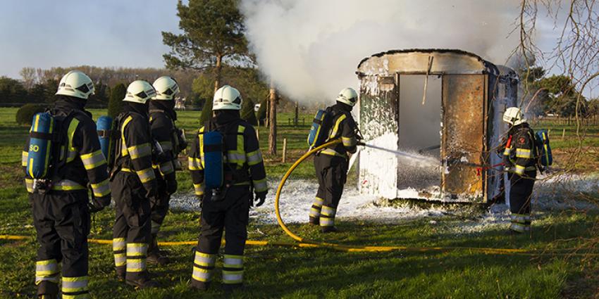 foto van bouwkeet in brand | Sander van Gils | www.persburosandervangils.nl