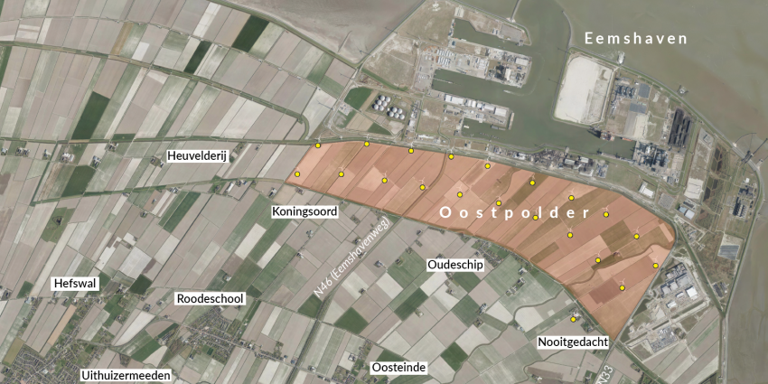 Uitbreiding Eemshaven door gebiedsontwikkeling in Oostpolder