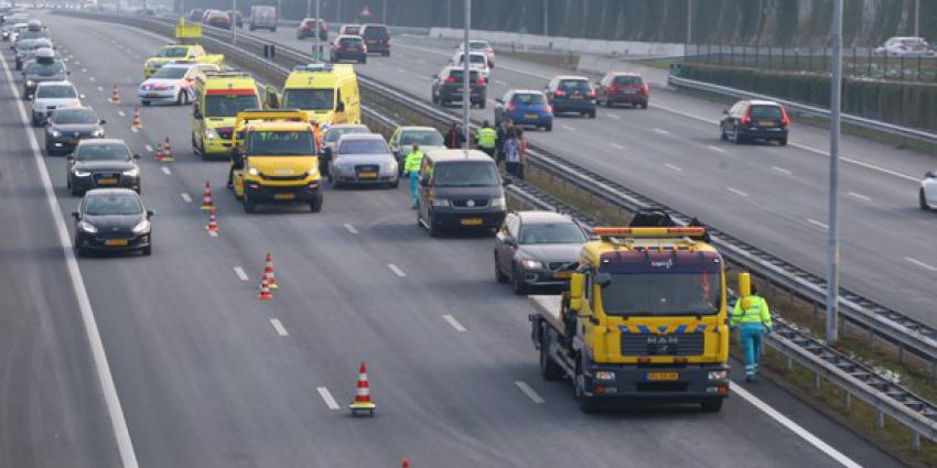 Kettingbotsing op snelweg A2 bij Vught