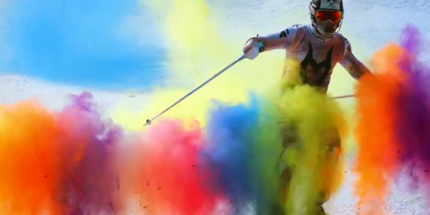 Kampioen alpineskiën met Nederlands bloed zorgt voor fantastisch kleurenschouwspel 