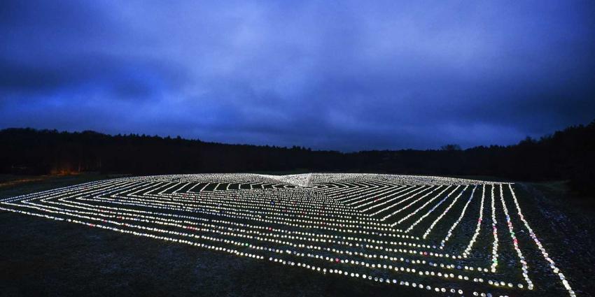 Hart van 11.239 lampionnen verlicht middelpunt van Nederland
