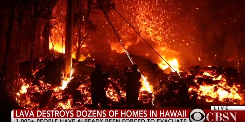 Videobeelden natuurgeweld lavastromen Hawaï maken diepe indruk
