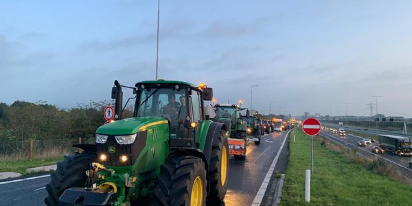 boeren, trekkers, a27, muurvast, weg, binnendoor 