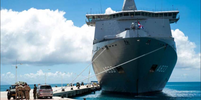 Marineschip Karel Doorman zondag aangekomen op Sint-Maarten