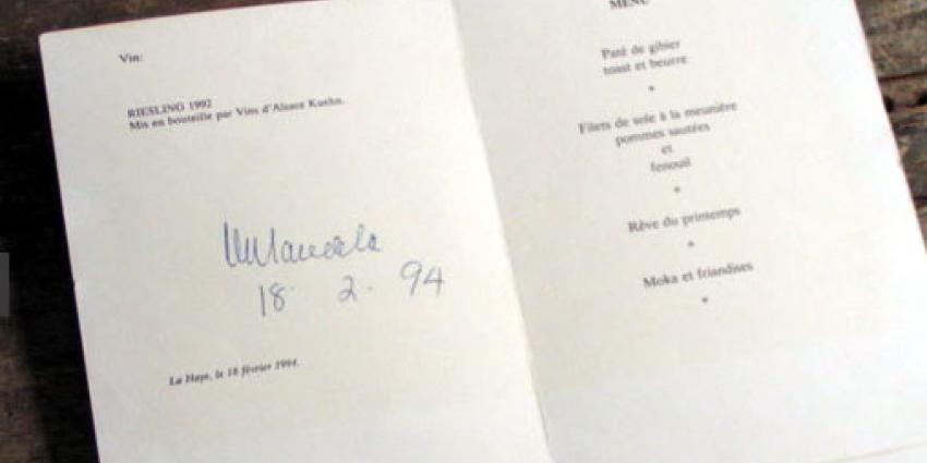 Menukaart Tweede Kamer geveild voor 3.000 euro 