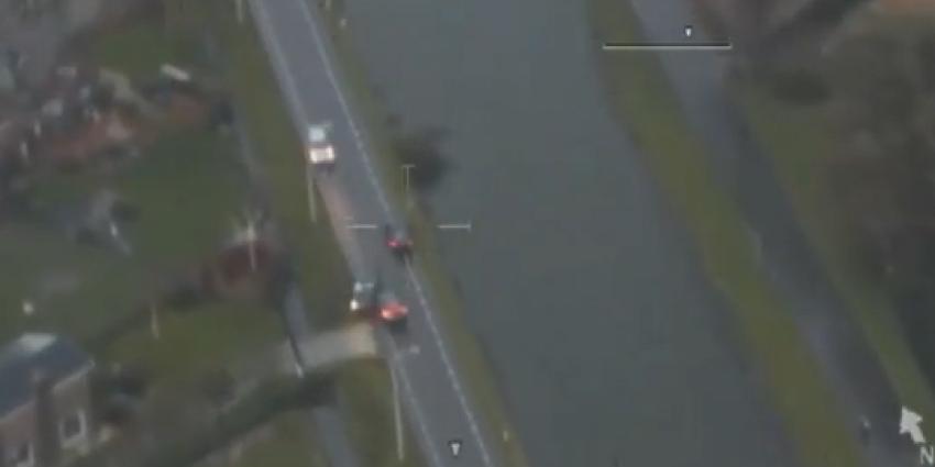 Spectaculaire helikopterbeelden van achtervolging en aanhouding woninginbrekers