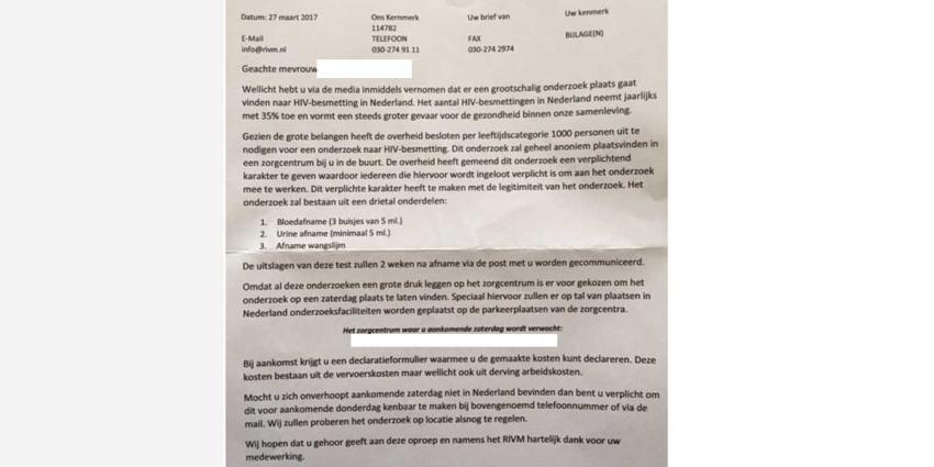 RIVM waarschuwt voor nep-brief uitnodiging verplichte HIV-test