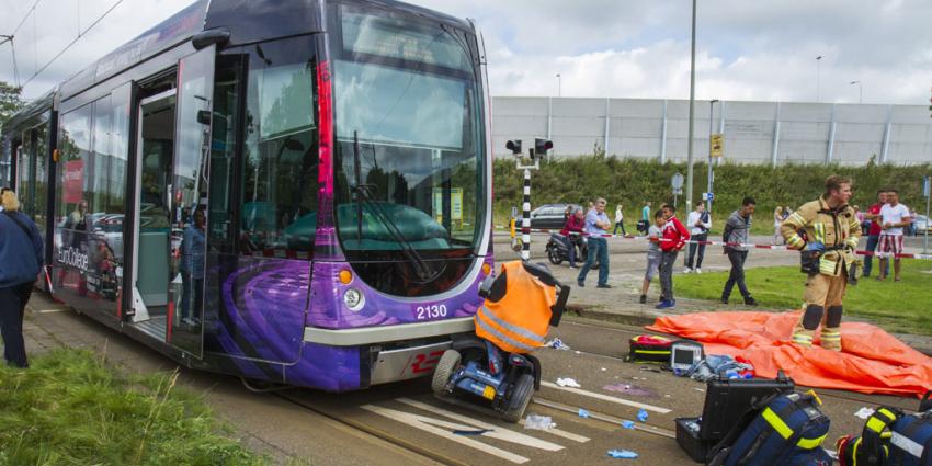 Gewonde bij aanrijding tram en scootmobiel