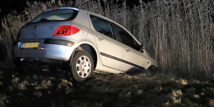 Auto met neus in het riet