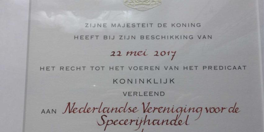Nederlandse Vereniging voor de Specerijhandel krijgt predicaat 'Koninklijk'