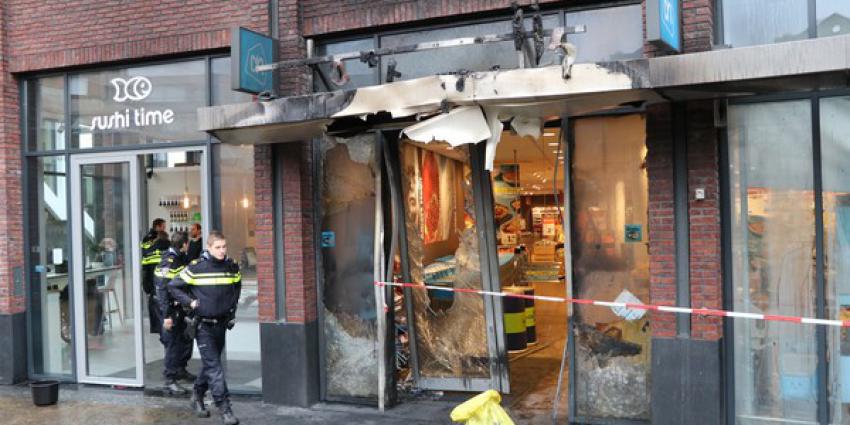 Ramkraak en brand bij supermarkt Amstelveen 