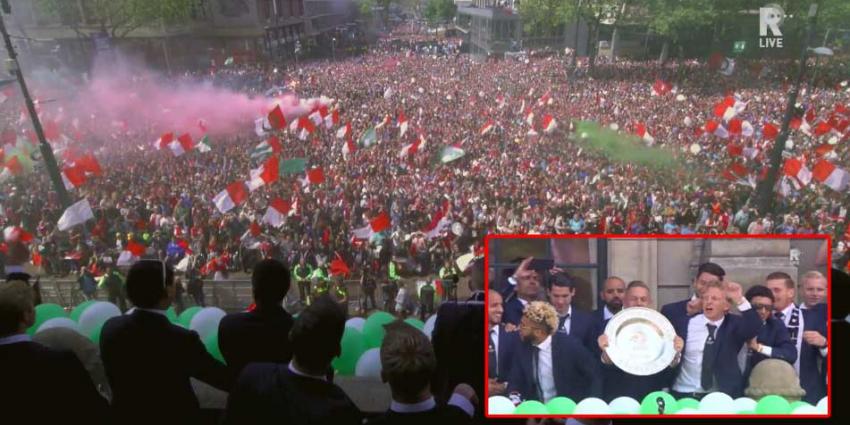 Huldiging Feyenoord begonnen