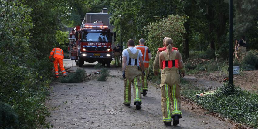 Afgebroken boomtak blokkeer Huygensstraat in Son en Breugel