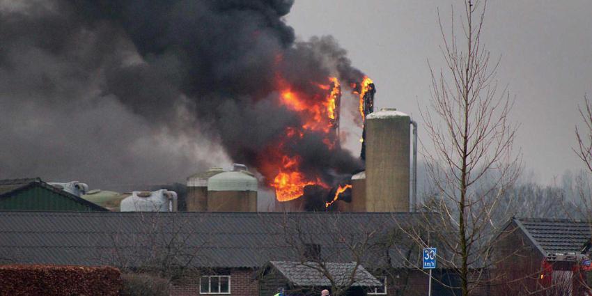 Felle brand in stal Winkelsestraat Biezenmortel