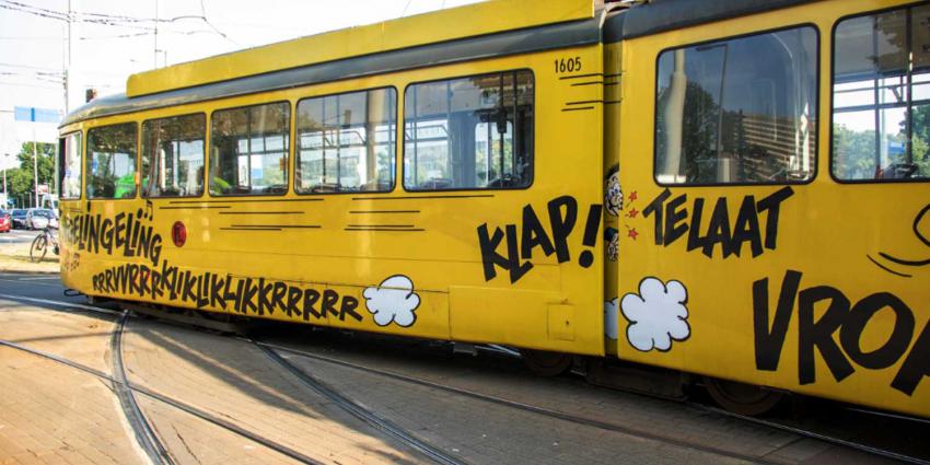 Tram beseft zelf dat ie in de problemen zit na ontsporing