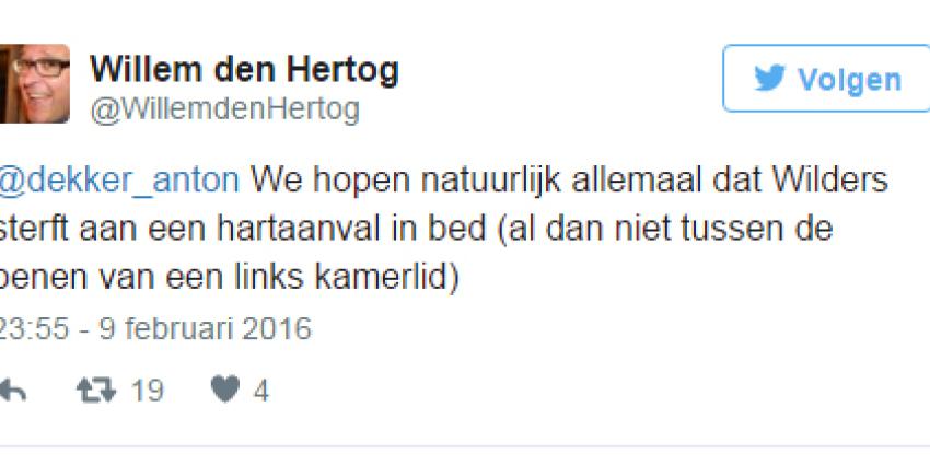 Voorzitter PvdA wenst Geert Wilders dood