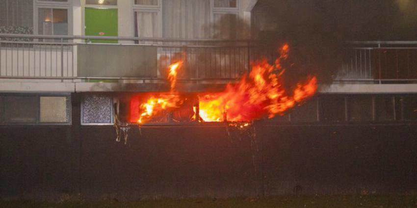Uitslaande brand in kelderbox van flatgebouw Maassluis 