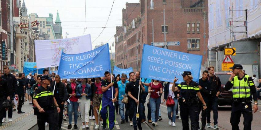 Vissers protesteren in Amsterdam