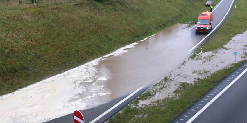 Mol veroorzaakt gat in dijk bij Borger. N34 blank