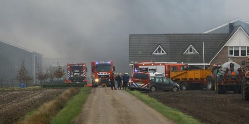 Grote boerderijschuur gaat in Drentse Zuidvelde in vlammen op 