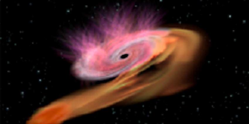 Beelden gemaakt van zwart gat dat ster opslurpt