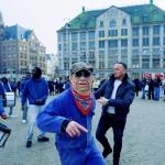 Boer Harm en Frank van Etten op de Dam