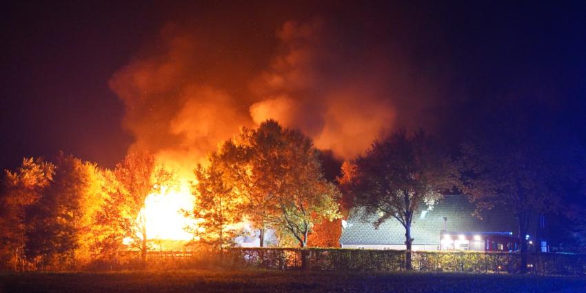 Brand in schuur is uitslaand