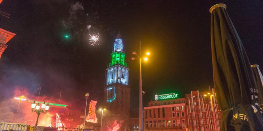 Feestende fans FC Groningen