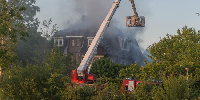 Rookontwikkeling uit woning aan Meerkoetlaan in Paterswolde