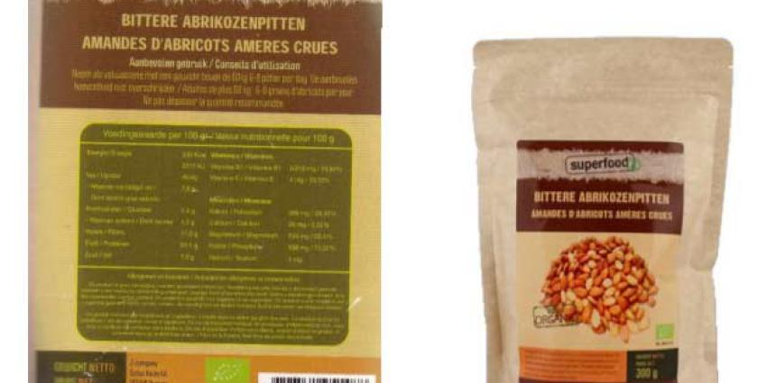 Veiligheidswaarschuwing bittere Abrikozenpitten van het merk Superfoodz