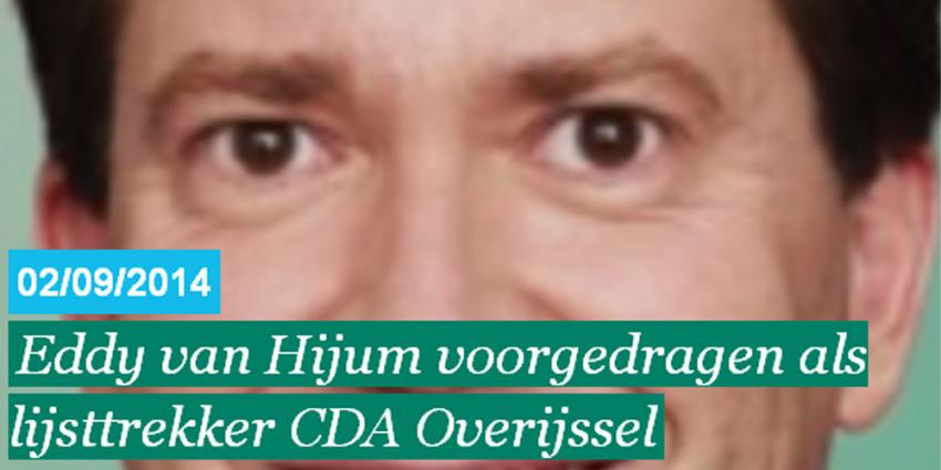 Eddy van Hijum verlaat 2e Kamer en gaat naar Staten in Overijssel