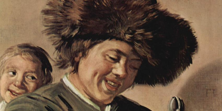 Schilderij lachende jongens