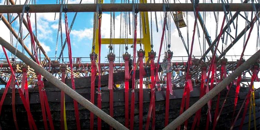 Middeleeuws Koggeschip bij Kampen weer boven water