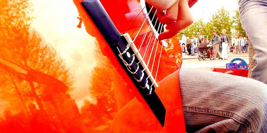 Foto van gitaar vrijmarkt Koningsdag Amstelveen | EHF en Martin Seegers