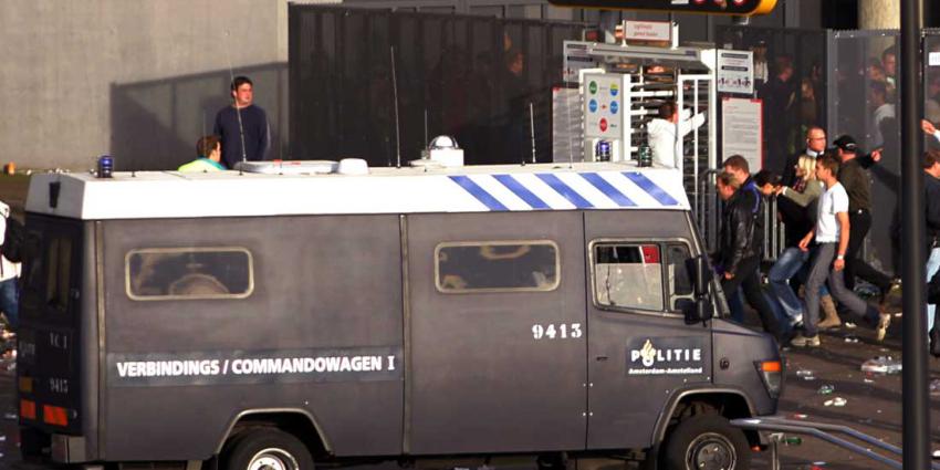 mobiele, eenheid, politie, voetbal