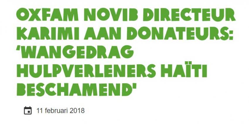Oxfam Novib door het stof om wangedrag medewerkers