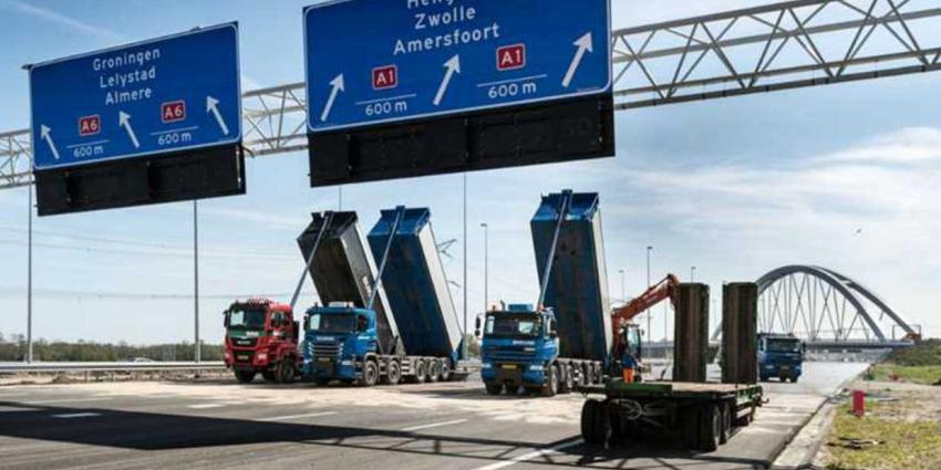 RWS waarschuwt weggebruikers voor nieuwe wegindeling A1