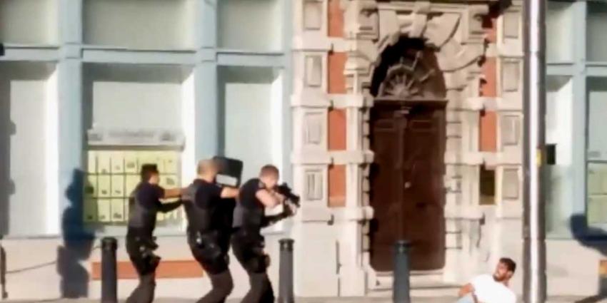 Schokkende video neerschieten gewapende man in Gent
