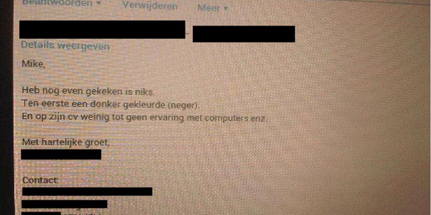Schrijver 'neger-mail' krijgt voor 'grap' 40 uur werkstraf 