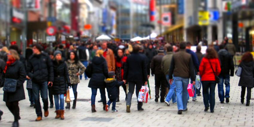 winkelend publiek