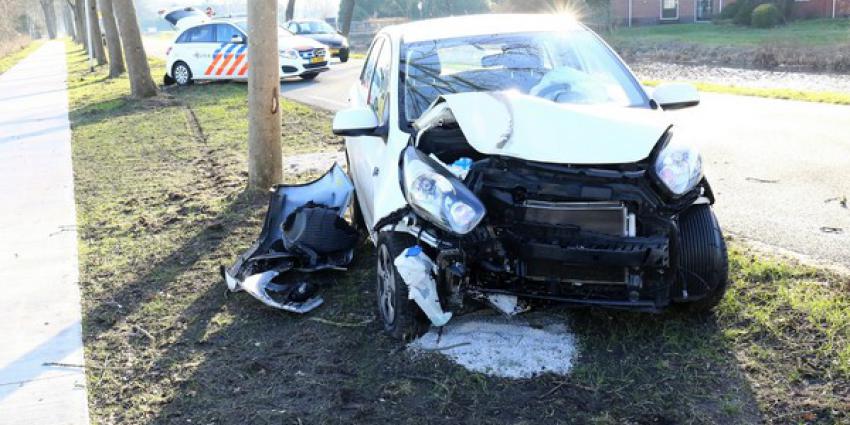 Automobiliste rijdt frontaal tegen boom