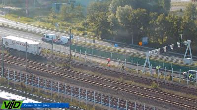 Vrachtwagen op spoor