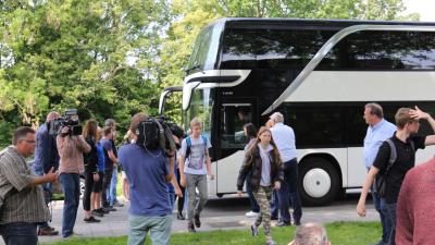 Foto van kinderen terug in Veendam na ongeval