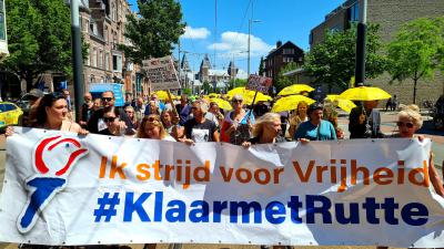 Demonstratie tegen coronabeleid
