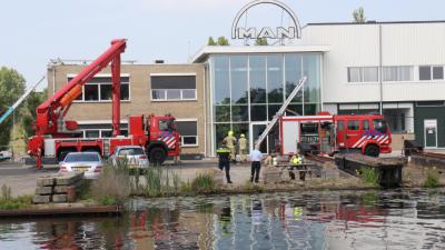 Foto van brand bij bedrijf