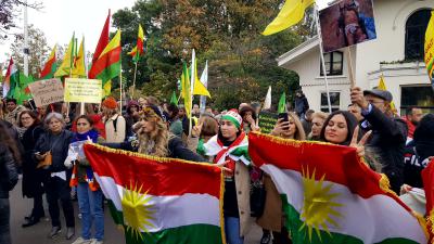 Demonstrerende Koerden in Amsterdam