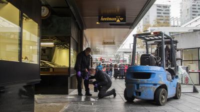 Archief foto van een ramkraak