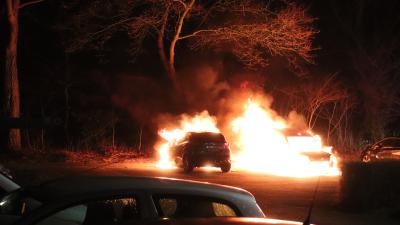 Auto's volledig in brand